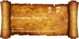 Korompay Patrik névjegykártya