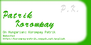 patrik korompay business card